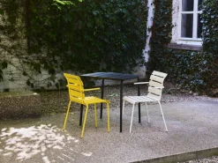 valerie_objects Aligned chair with armrests, off-white