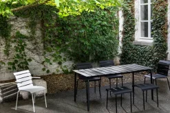 valerie_objects Aligned chair with armrests, off-white