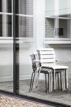 valerie_objects Aligned chair with armrests, off-white