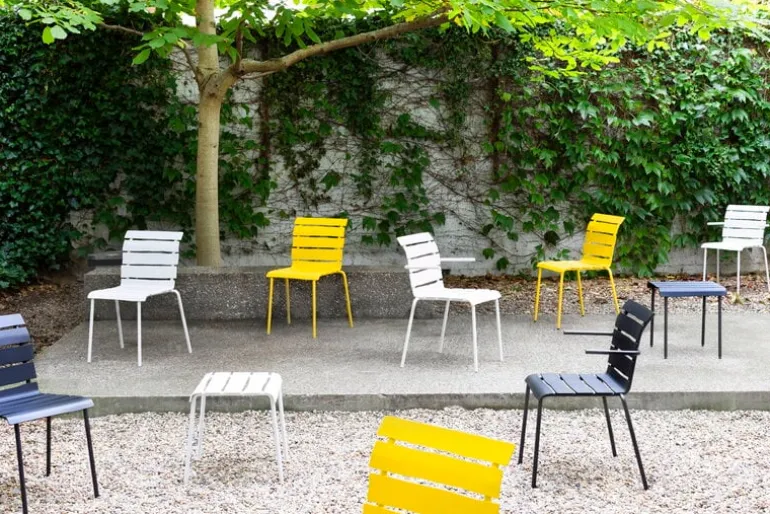 valerie_objects Aligned chair, off-white