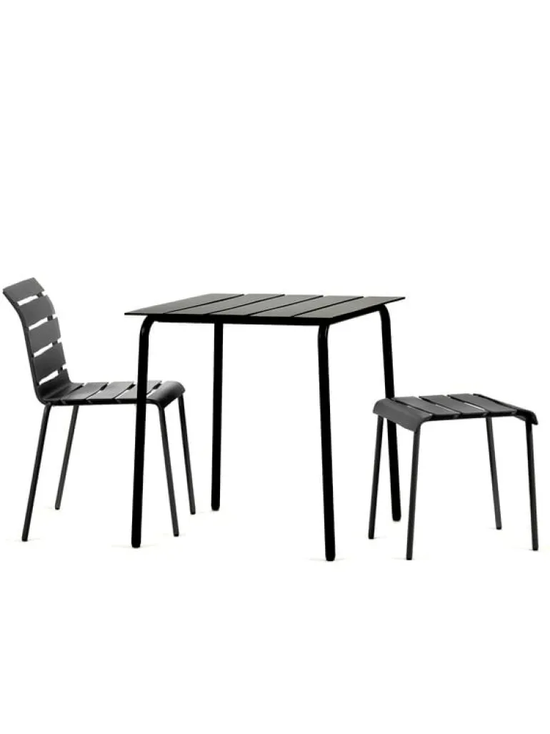 valerie_objects Aligned dining table, 70 x 70 cm, black