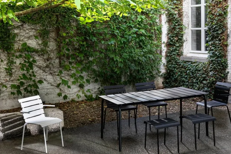 valerie_objects Aligned dining table, 170 x 85 cm, black