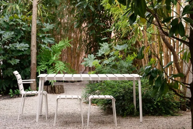 valerie_objects Aligned dining table, 170 x 85 cm, off-white