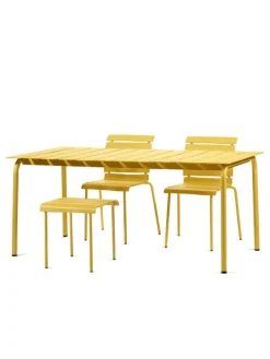 valerie_objects Aligned dining table, 170 x 85 cm, yellow