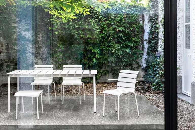 valerie_objects Aligned side table/stool, off-white