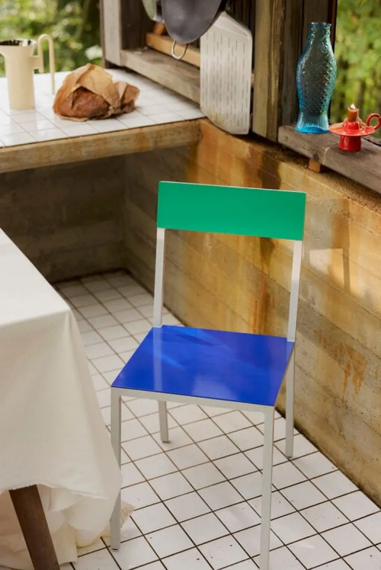 valerie_objects Alu chair, dark blue - green