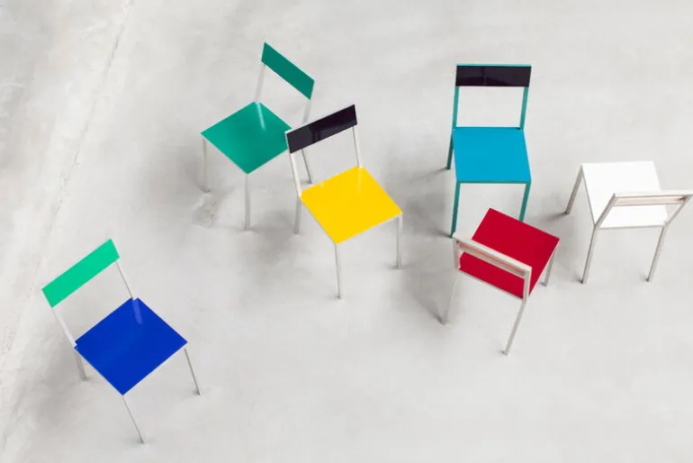 valerie_objects Alu chair, dark blue - green