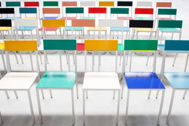 valerie_objects Alu chair, dark blue - green