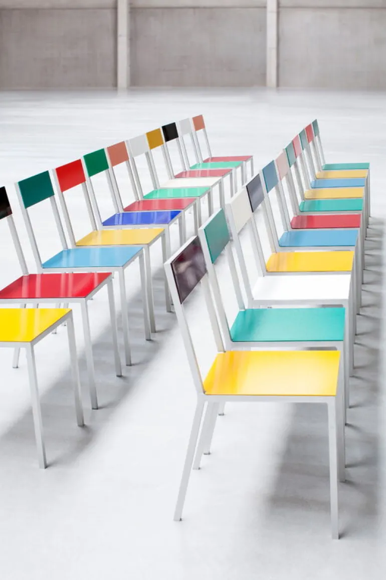 valerie_objects Alu chair, dark blue - green