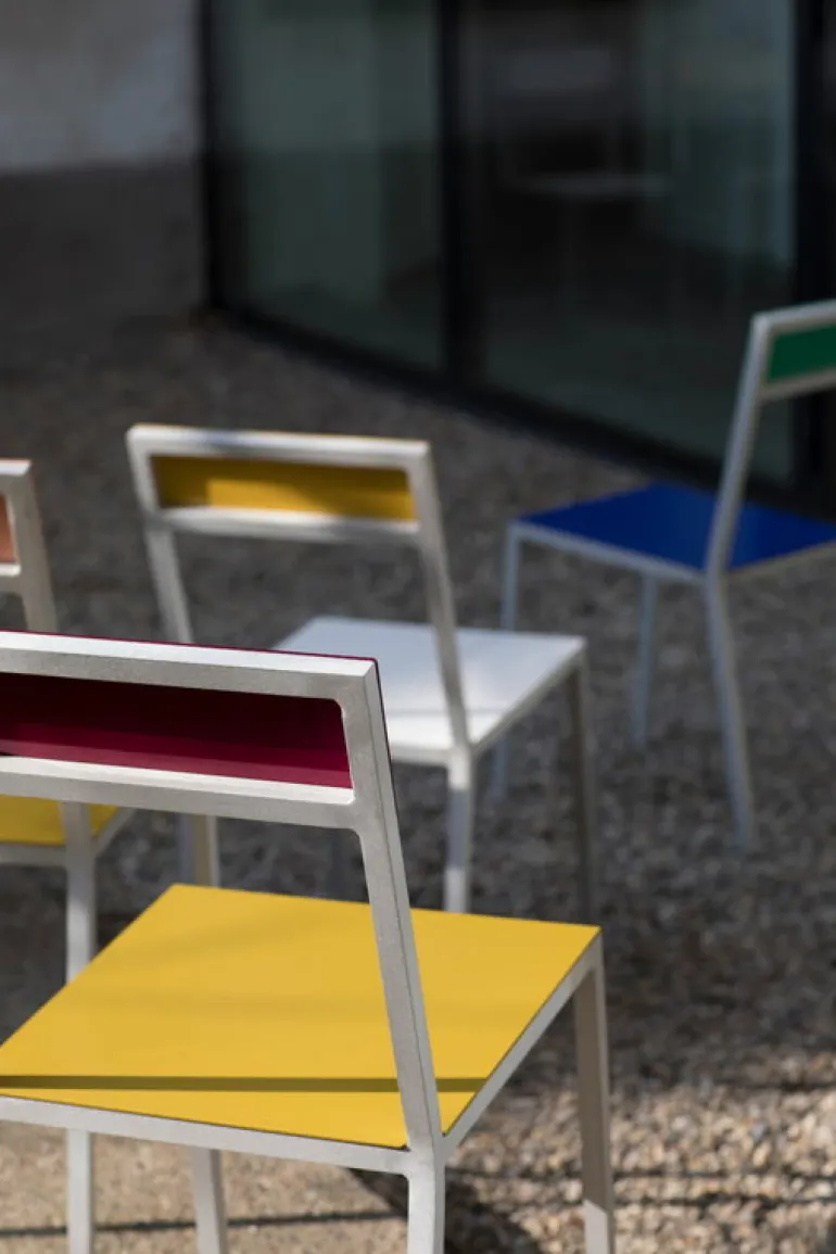 valerie_objects Alu chair, dark blue - green