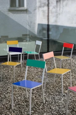 valerie_objects Alu chair, yellow - pink