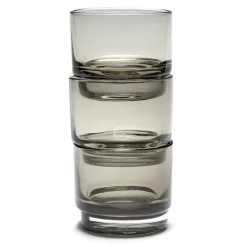 valerie_objects Inner Circle tumbler, 4 pcs, 15 cl, smokey grey