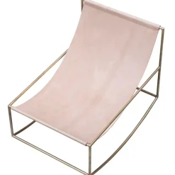 valerie_objects Rocking Chair, brass - leather