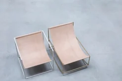 valerie_objects Rocking Chair, brass - leather