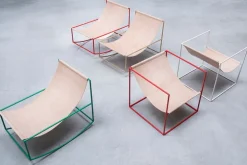 valerie_objects Rocking Chair, brass - leather