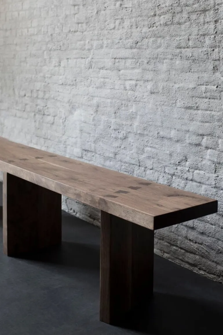 valerie_objects Solid bench, 200 cm, walnut