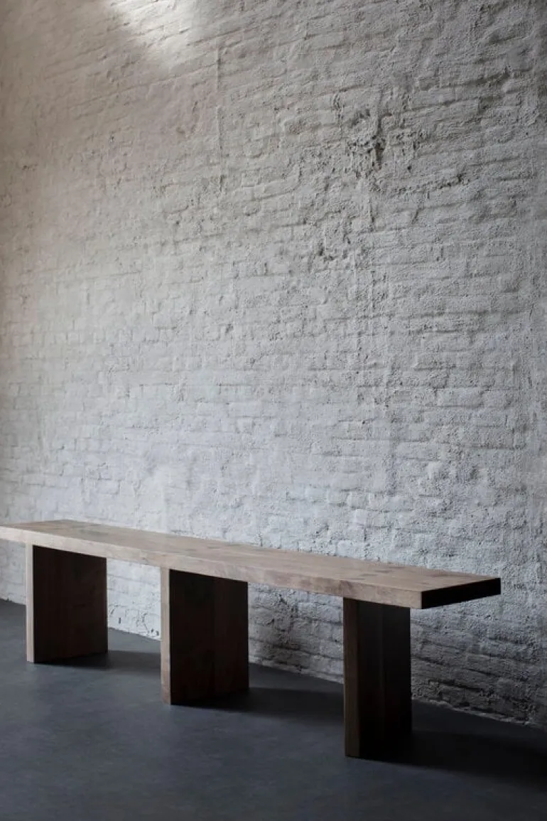 valerie_objects Solid bench, 200 cm, walnut