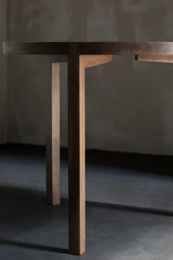 valerie_objects Solid dining table, 90 cm, walnut