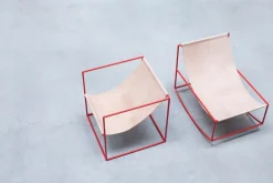 valerie_objects Solo Seat lounge chair, red - leather