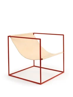 valerie_objects Solo Seat lounge chair, red - leather