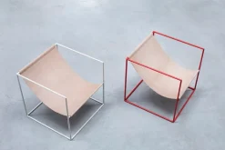 valerie_objects Solo Seat lounge chair, red - leather