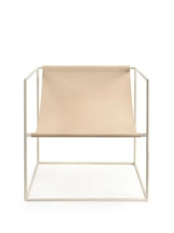 valerie_objects Solo Seat lounge chair, cream - leather