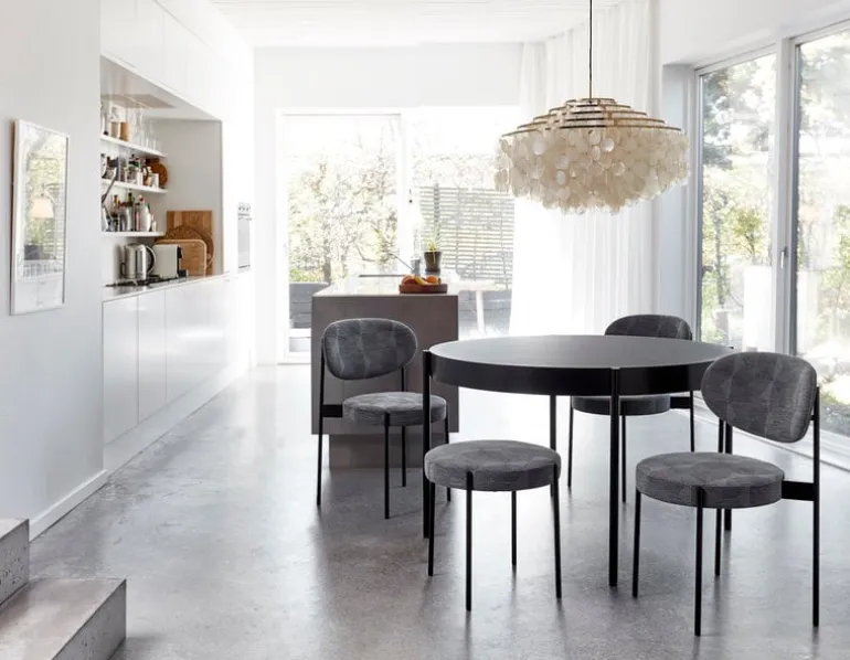 Verpan Series 430 dining table 120 cm, black laminate