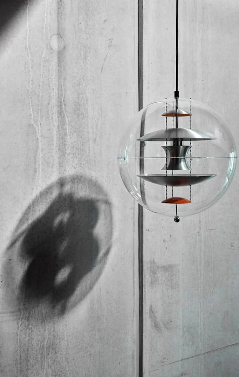 Verpan VP Globe pendant, 40 cm, brushed aluminium