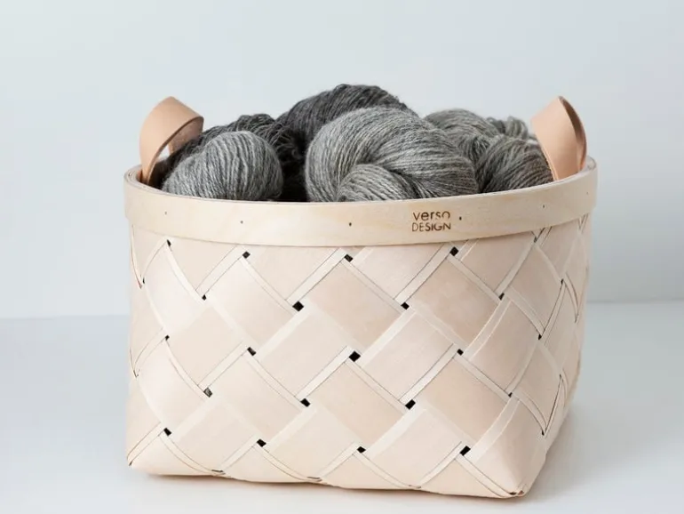 Verso Design Lastu birch basket, round, M