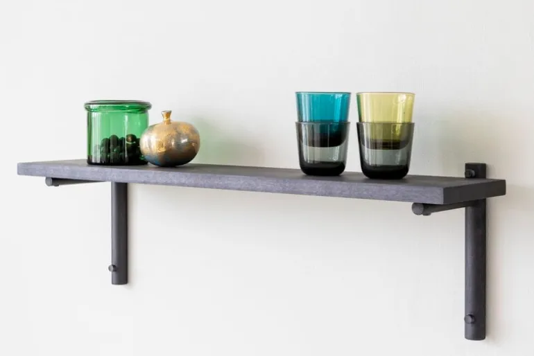Verso Design Tikas wall shelf, 19 x 80 cm, black
