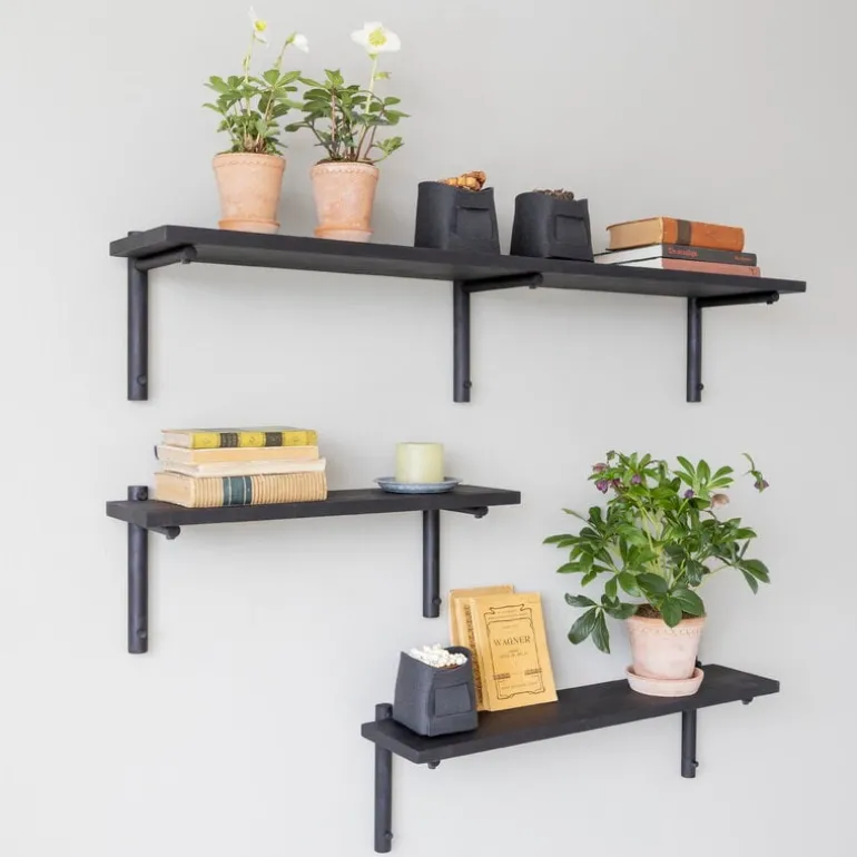 Verso Design Tikas wall shelf, 24 x 80 cm, black