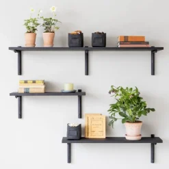 Verso Design Tikas wall shelf, 24 x 80 cm, black