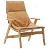Viccarbe Ace armchair, matt oak - ochre leather