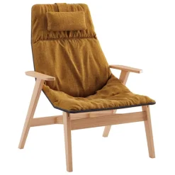 Viccarbe Ace armchair with headrest, matt oak - Remix 433