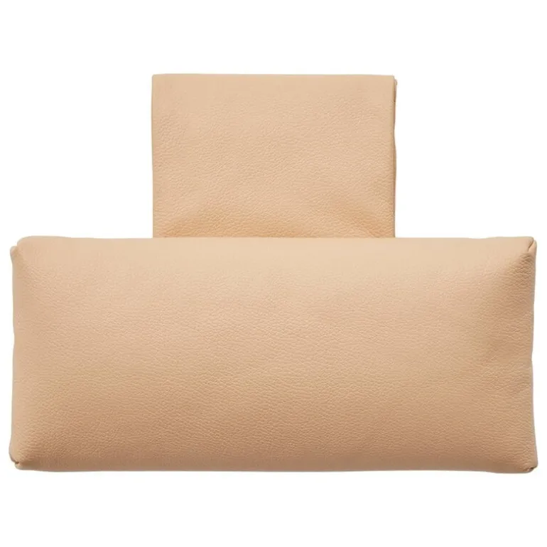 Viccarbe Ace armchair with headrest, matt oak - ochre leather