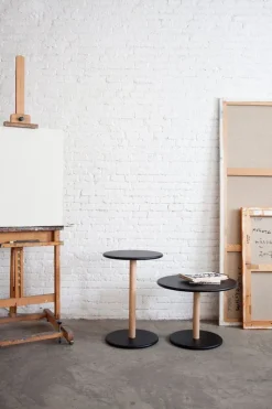 Viccarbe Common low table, 45 cm, matt beech - black