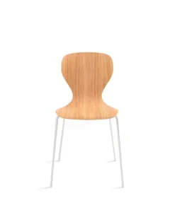Viccarbe Ears chair, white metal - matt oak