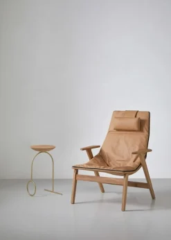 Viccarbe Giro sculpture table, brass - matt oak