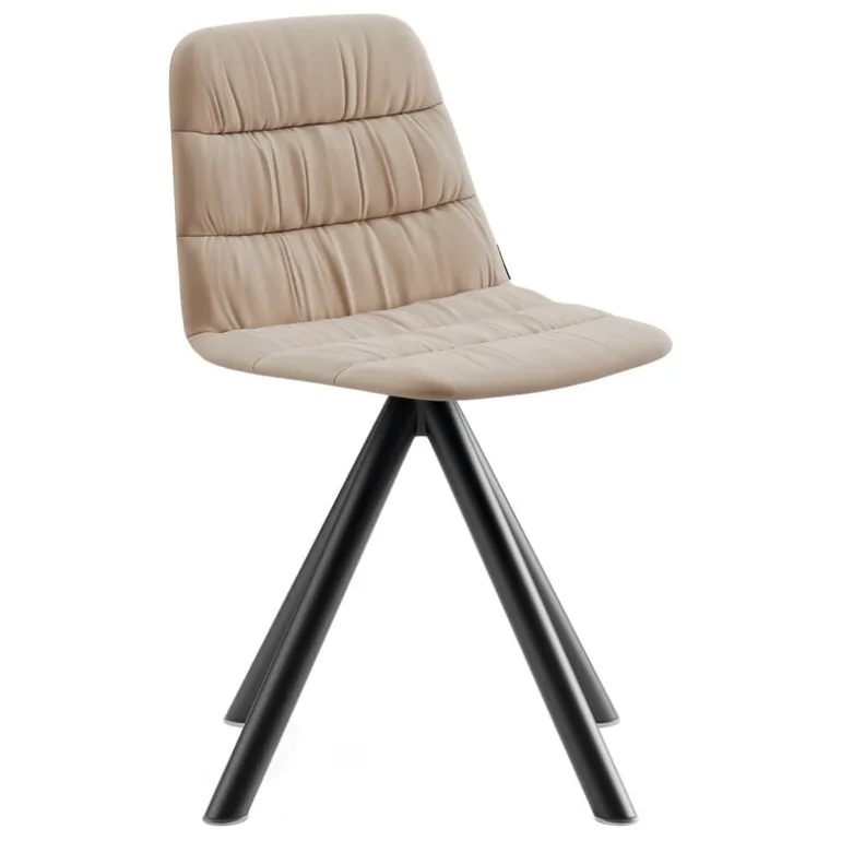 Viccarbe Maarten chair, Ecoalf Edition, swivel, black - white sand
