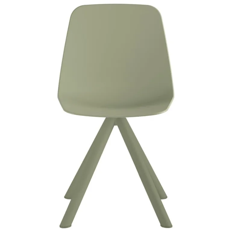 Viccarbe Maarten chair, metal swivel base, dusty green
