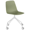 Viccarbe Maarten chair, pyramid casters base, white - dusty green