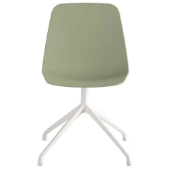 Viccarbe Maarten chair, pyramid swivel base, white - dusty green