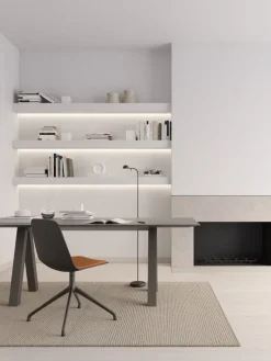 Viccarbe Maarten chair, pyramid swivel base, black - brown seat cushion