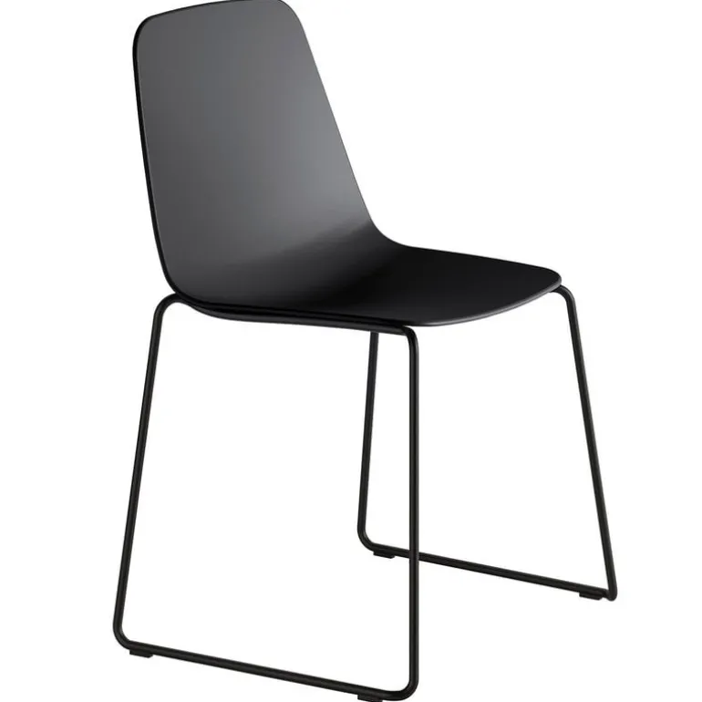 Viccarbe Maarten chair, sled base, black