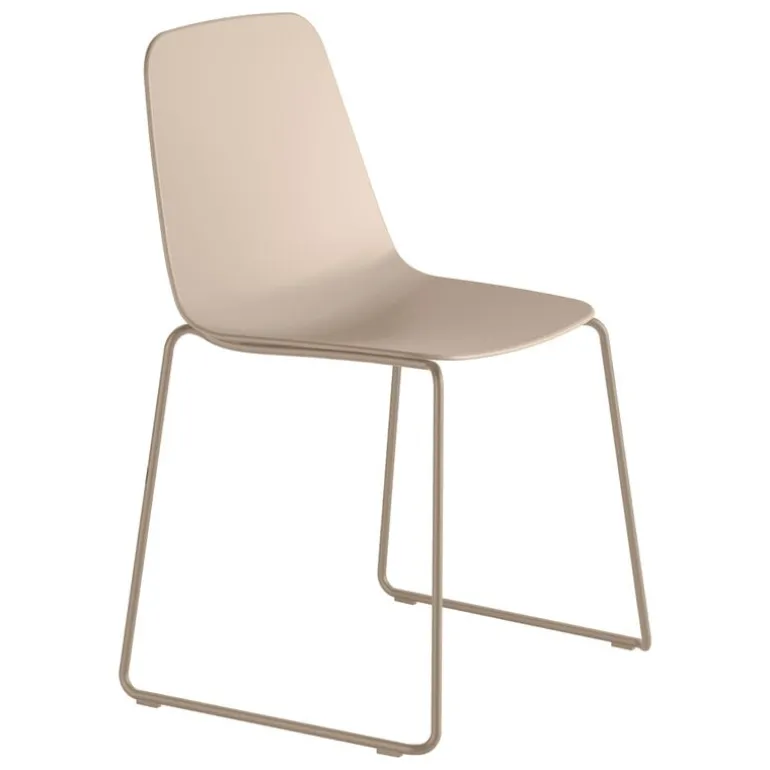 Viccarbe Maarten chair, sled base, taupe