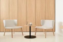 Viccarbe Serra low table, round, black - matt oak