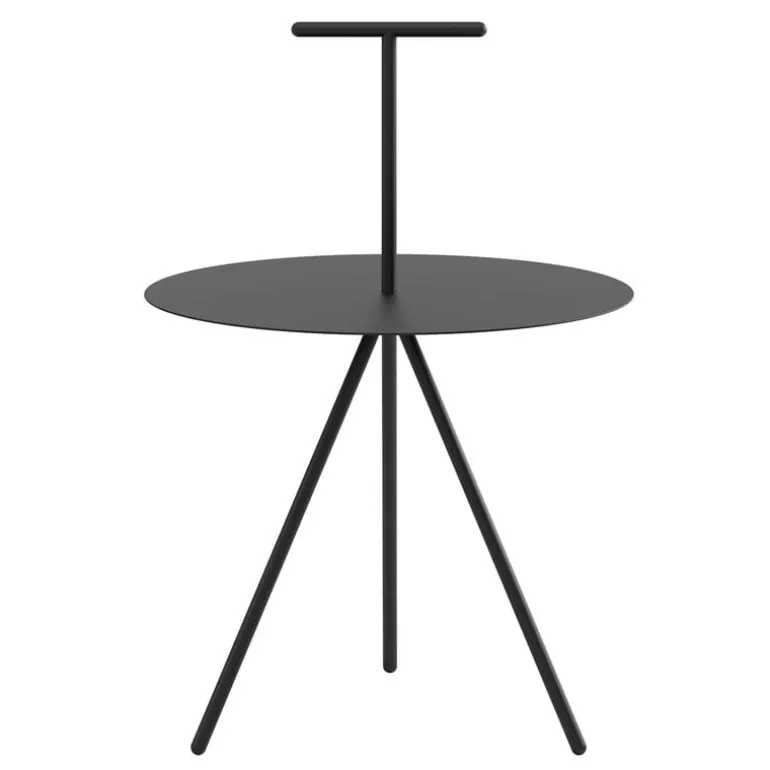 Viccarbe Trino table, black - steel handle