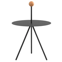 Viccarbe Trino table, black - oak handle