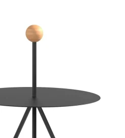 Viccarbe Trino table, black - oak handle