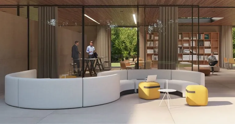 Viccarbe Trino table, white - steel handle